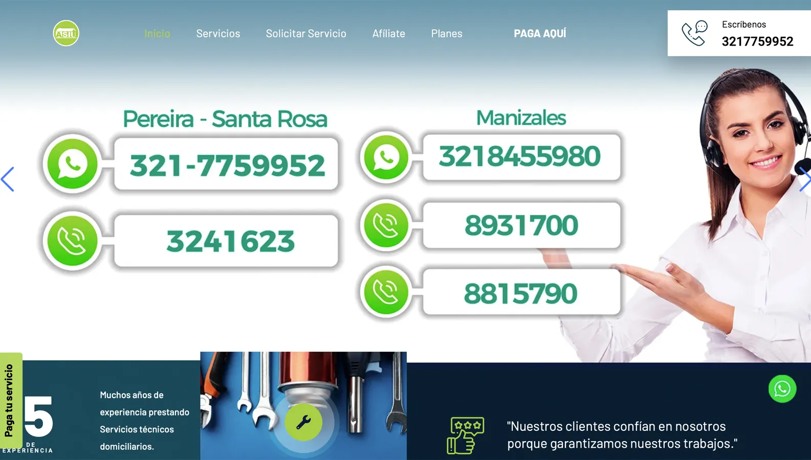 A screenshot of https://asiu.co/